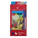 Lapis cor 12c faber kit +1 lapis + 1 caneta + borracha