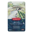 Lápis Cor Permanente Derwent Artists 12 Cores Estojo Lata