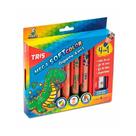 Lápis Cor Tris Mega Soft Color Gigante 4 em 1 Com 8 Peças