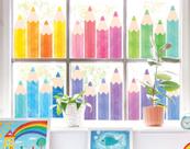 Lápis de aquarela Window Clings Whaline Back to School x9 Lápis de aquarela Window Clings Whaline Back to School x9