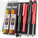Lápis de carpinteiro Nicpro com apontador, pacote com 2 e 26 recargas Lápis de carpinteiro Nicpro com apontador, pacote com 2 e 26 recargas