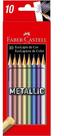 Lápis De Cor 10 Cores Metallic Faber Castell Sextavado