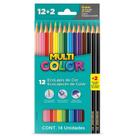 Lápis de Cor 12 Cores + 2 Lápis Grafite - Multicolor
