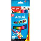 Lapis de Cor 12 Cores Aquarelável Triangular Pincel Maped