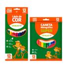 Lapis De Cor 12 Cores + Canetinha Lavavel 12 Cores - Leo Leo