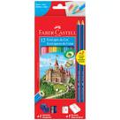 Lápis de cor 12 cores Kit escolar 120112+2N - Faber-Castell