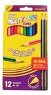 Lápis de cor 12 cores multicolor