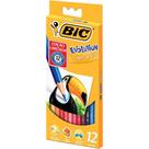 Lapis De Cor 12 Cores Sextavado Evolution Bic