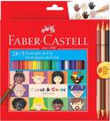 Lápis de Cor 24 Cores + 3 Caras e Cores Faber-castell