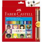 Lápis de cor 24 cores + 6 tons de pele Caras e Cores 120124CC - Faber-Castell Lápis de cor 24 cores + 6 tons de pele Caras e Cores 120124CC - Faber-Castell