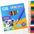Lápis De Cor 24 Cores Cis Foto Das Cores Reais Sextavados