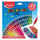 Lápis De Cor 72 Cores Triangular Maped Color Peps Star Lápis De Cor 72 Cores Triangular Maped Color Peps Star