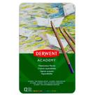 Lápis de Cor Academy Aquarelável Estojo Metálico com 12 Cores - Derwent