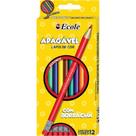 Lapis de cor apagavel 12 cores com borracha ecole