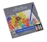 Lápis de Cor Aquarelável Cretacolor Aqua Monolith Estojo Metal 24 Cores