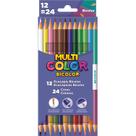 Lápis De Cor Bicolor 12 24 Cores Multicolor Faber Escolar