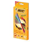 Lápis de cor bicolor bic com 12 unidades + apontador