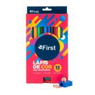 Lapis de Cor Big Triangular Mina 4MM 12 Unidades com Apontador Uso Infantil Multicolorido Lapis de Cor Big Triangular Mina 4MM 12 Unidades com Apontador Uso Infantil Multicolorido