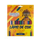 Lápis de Cor BRW Resinado Redondo 24 Cores Para Criar Obras Artes