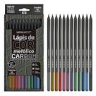 Lápis de Cor Carbon 12 Cores Metálicas Redondo Leo&Leo