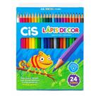 Lápis de Cor CIS 12 ou 24 Cores Vibrantes Escolar Infantil
