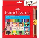 Lapis De Cor Faber Castell 24 Cores + 3 Lápis Tom De Pele