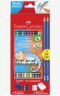 Lápis de cor faber-castell 24 cores bicolor ecolápis apontador e borracha