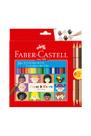 Lápis de Cor Faber-Castell Caras & Cores 24 Cores e 3 Tons de Pele