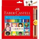 Lápis de cor Faber Castell caras e cores com 24 cores + 3