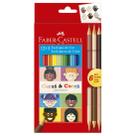 Lapis de Cor Faber-Castell Ecolápis Caras & Cores 12 Cores + 6 Tons de Pele