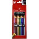 Lápis de cor Faber Castell metallic com 10 cores