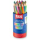 Lápis de COR Jumbo TRIS Rainbow - 6 Combinações de COR - Pote com 24 Unidades