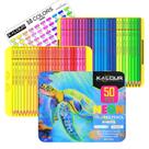 Lápis de cor KALOUR PDAS 50 Neon para livros de colorir para adultos