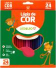 Lápis de cor Leo & Leo redondo com 24 cores, ponta resistente, não tóxico.