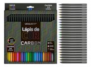 Lápis de Cor Leonora Carbon Soft 24 Cores Macio e Atóxico