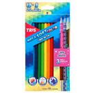 Lápis de Cor Mega Soft Color 12 Cores + 3 Lápis Grafite HB Star - Tris Lápis de Cor Mega Soft Color 12 Cores + 3 Lápis Grafite HB Star - Tris