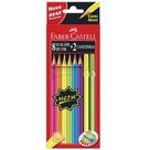 Lápis de Cor Neon Faber-Castell - 8 Cores + 2 Canetinhas