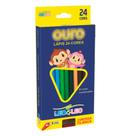 Lápis de Cor Ouro Triangular Estojo com 24 cores 4 metálicas com apontador - Leo&Leo Lápis de Cor Ouro Triangular Estojo com 24 cores 4 metálicas com apontador - Leo&Leo