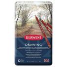 Lápis de Cor Permanente Derwent Drawing 12 Cores Estojo Lata