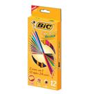 Lápis de Cor Sextavado Bicolor 12 Lápis 24 Cores Bic