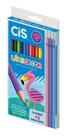Lapis de Cor Sextavado Color Cis 12 Cores + 3 Tons Pastel