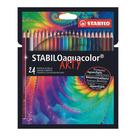Lápis de Cor Stabilo Aquarelável 24 Cores Aquacolor Arty