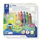 Lápis de Cor Staedtler Buddy com 6 Cores + Apontador