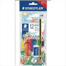 Lápis de cor Staedtler com 12 cores/borracha/lápis grafite