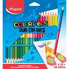Lápis de COR Triangular Color PEPS Duo 24 Lápis 48 Cores Lápis de COR Triangular Color PEPS Duo 24 Lápis 48 Cores