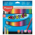 Lapis De Cor Triangular Maped Color Pets - 24 Cores Lapis De Cor Triangular Maped Color Pets - 24 Cores