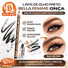 Lápis de Olho Preto Bella Femme Onça Alta Pigmentação, Traço Preciso e Apontador Incluso