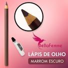Lápis De Olhos Com Apontador Marrom Macio Bella Femme BF 10002