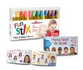 Lápis de pintura facial Dress Up America com livro de arte de 12 cores Lápis de pintura facial Dress Up America com livro de arte de 12 cores
