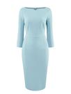 Lápis feminino de manga 3/4 da Dress Hobemty, azul claro Lápis feminino de manga 3/4 da Dress Hobemty, azul claro